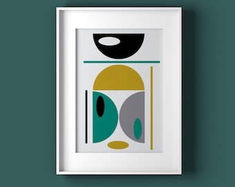 Unframed A3 A4 A5 A6 modern abstract art print, Abstract graphic wall art
