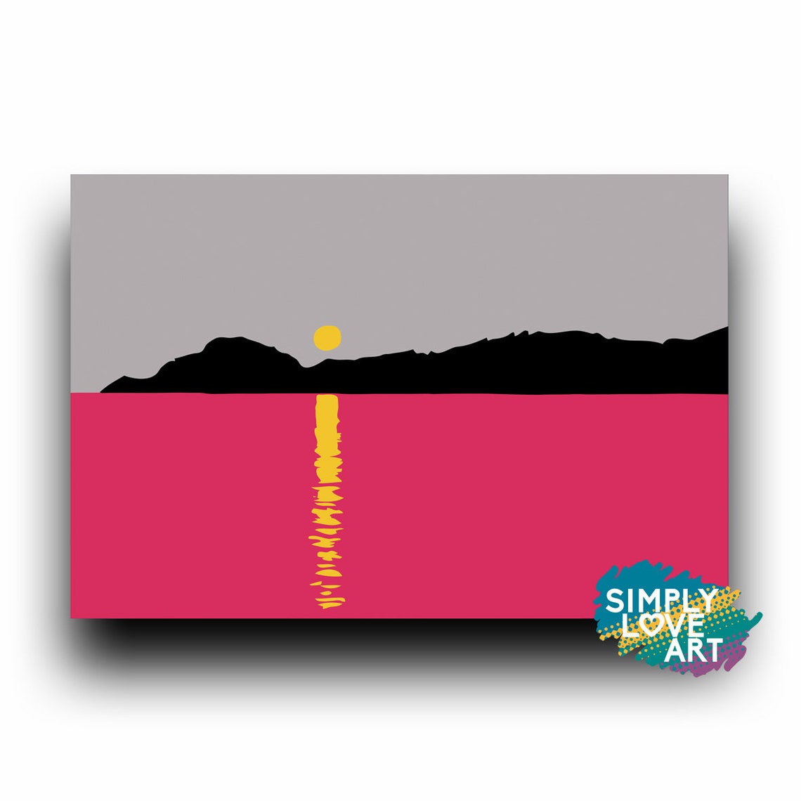 Pink Grey Wall Art Bright Wall Art Living Room Decor Prints Etsy