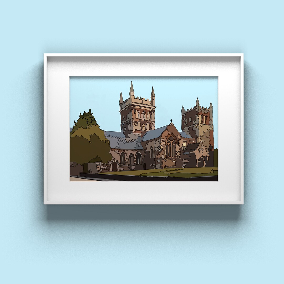Wimborne Minster Art Print, Dorset Art Print, Handmade Dorset, Countryside Theme, Autumn ...
