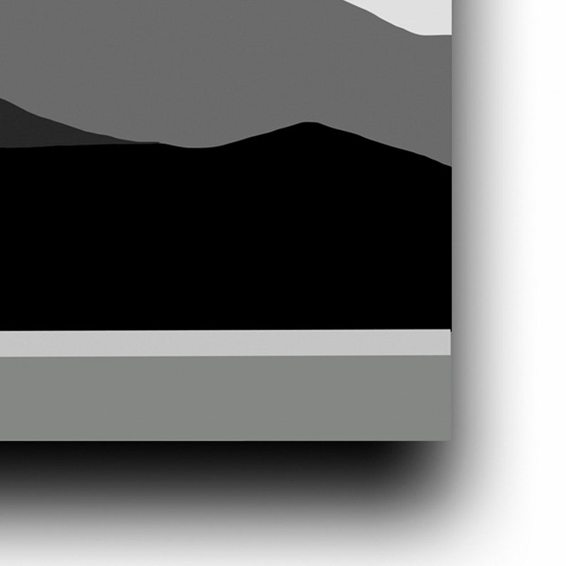 Mountain Art Yellow Modern Art Print Yellow and Gray Wall Etsy UK