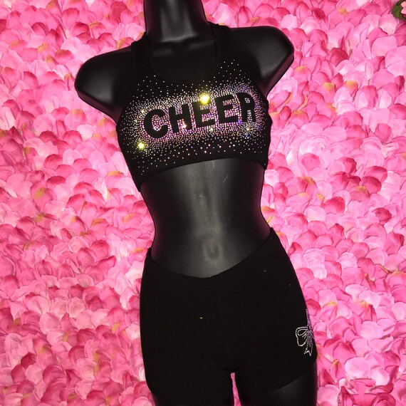 cheer sports bras and shorts