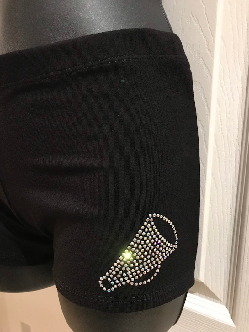 Beautiful Black Cheer Sports Bra & Matching Booty Shorts Etsy