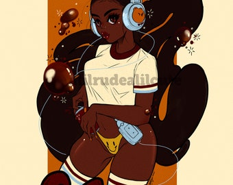 Black Anime Girl Etsy Black Anime Girl Etsy