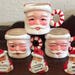 It's A Lot Of Santas-Vintage 1960s-Three Santa Mugs-Three Santa Bell Ornaments