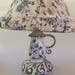 Two Vintage Hand Painted Zenith Gouda Delft Boudior Lamps With Silk Shades-Made in Holland-Shabby Chic