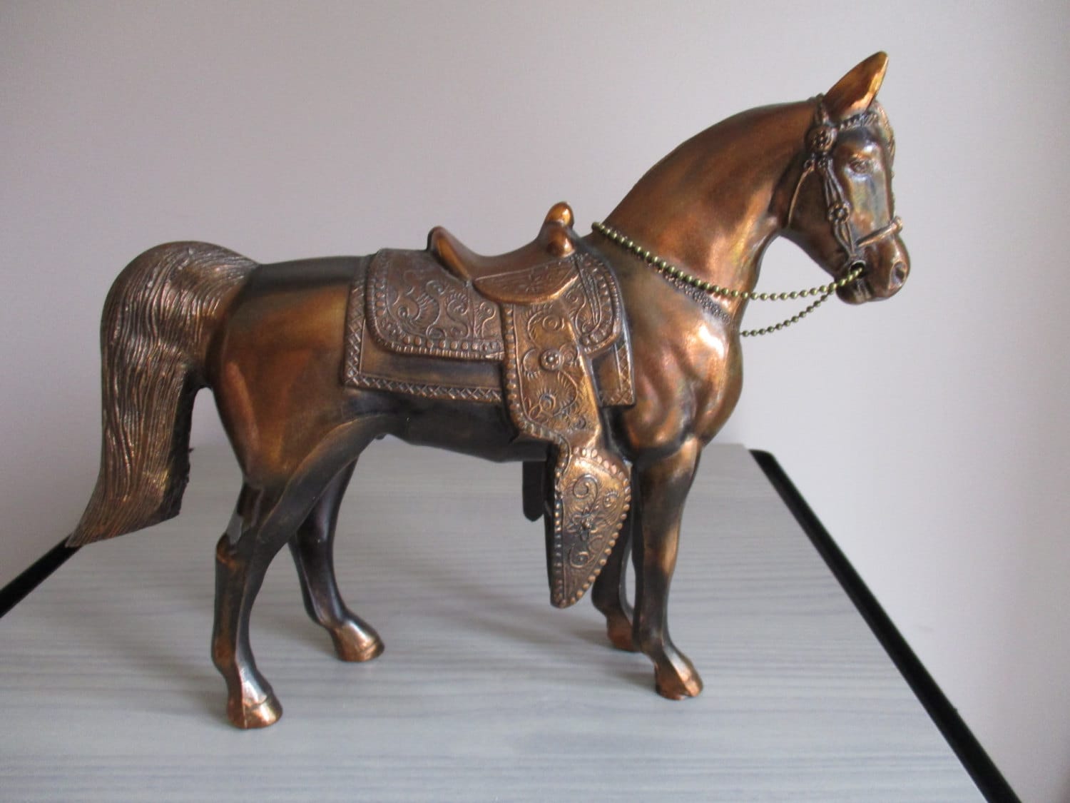 Vintage Copper Color Brass Horse Figurine | Etsy