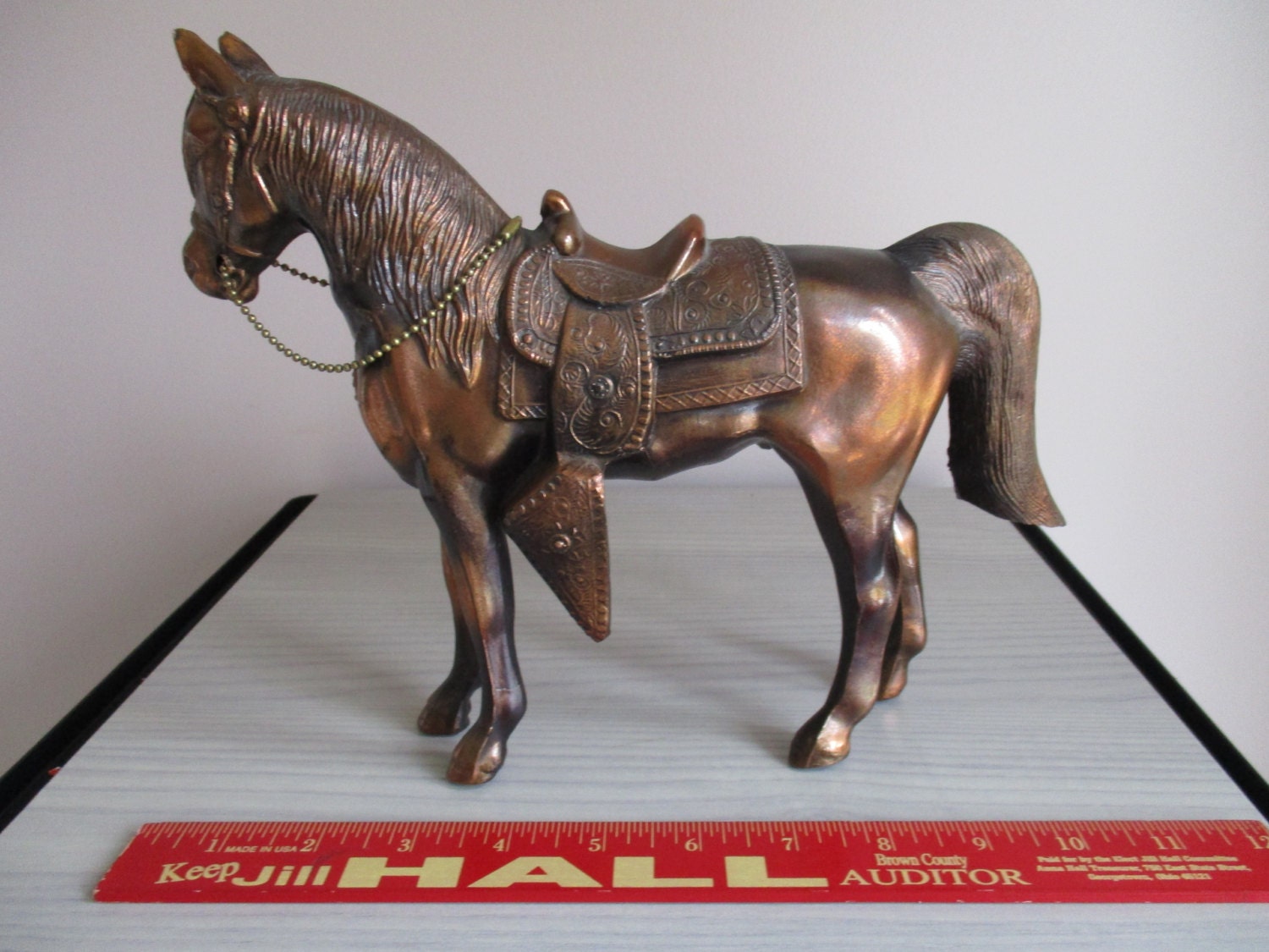 Vintage Copper Color Brass Horse Figurine Etsy