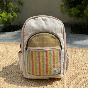 Versatile Hemp Backpack, Large Hippie Bag for Men & Women, Boho Hemp Backpack, School Backpack, Hiking Backpack, Lightweight and Durable Bag