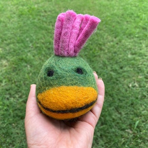 Duck Head Wool Dog Toy – Handmade Felted Toy from Himalayas, No Stitching, Eco Friendly & Safe Pet Play Gift, Sustainable Pet Toy