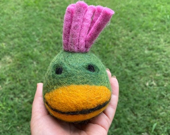 Handmade Felted Wool Duck Dog Toy – Eco-Friendly Pet Gift