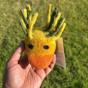Felted Wool Duck Head Designs, Eco-Friendly Handmade Dog Toy – No Stitching, Natural & Safe Play for Pets, Play Toys, Gift for the Dog