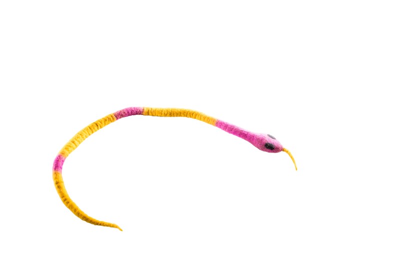EcoSnake Cat Toy 100 Wool Felted and StuffingFree Large Etsy