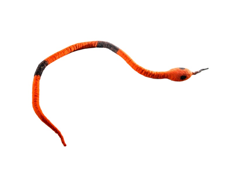 EcoSnake Cat Toy 100 Wool Felted and StuffingFree Large Etsy