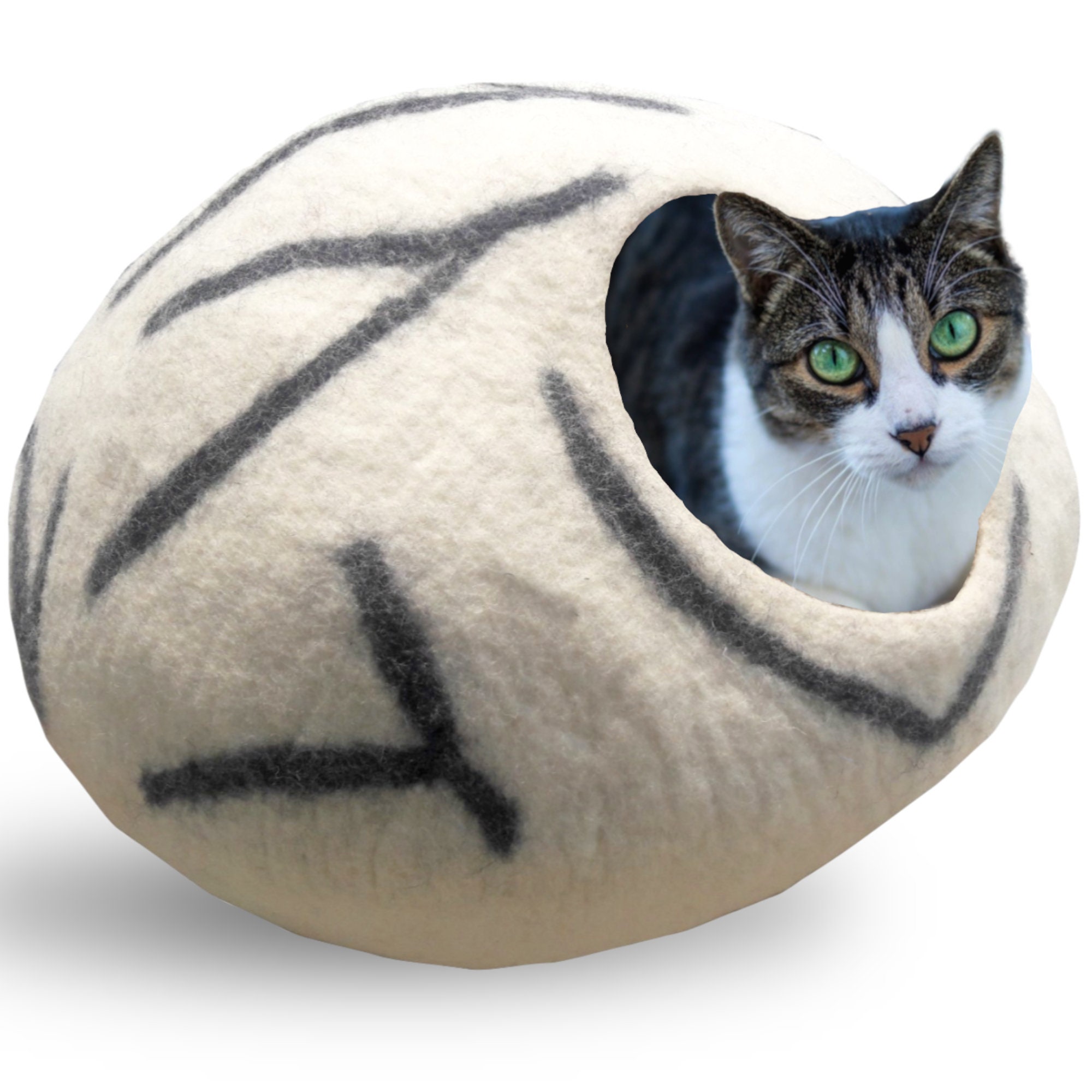 Deluxe Wool Cat Cave Bed large Handmade in Nepal With 100 Etsy