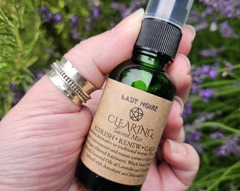 Clearing Spray - Lavender & Frankincense Ritual Mist - Amethyst Moonstone Infused Room Spray - Altar  Aura Cleansing Spray