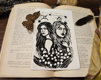 Gemini Zodiac Block Print: Lily of the Valley Art (4x6)