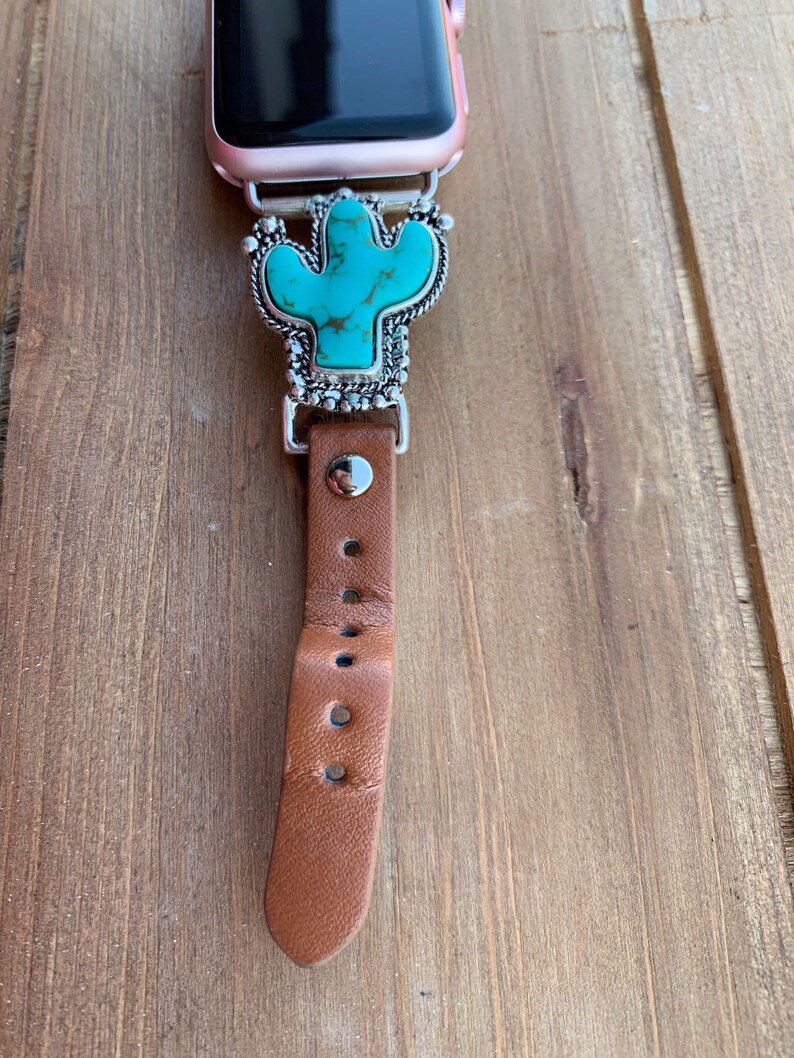Faux Silver and Turquoise Pink Serape Cactus Apple Watch Band Etsy
