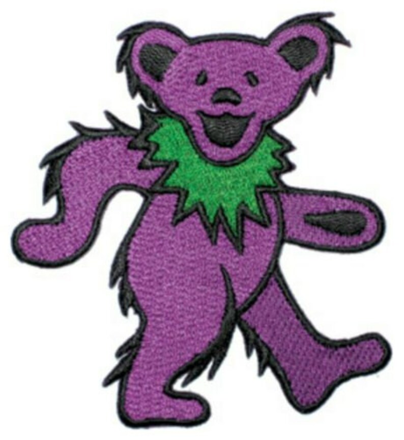 Grateful Dead Dancing Bear Embroidered iron on Patch Purple 5