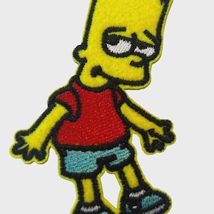 2 The Simpsons BART SIMPSON Embroidered Iron On Patch 3 5/8"