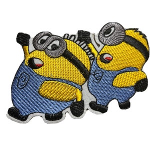 Double Minion Embroidered iron on Patch 4 1/2&quot; x 3&quot;