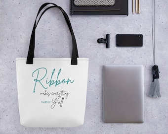 Ribbon makes everything better tote bag, Crafting bag, Wreath making bag, Crafters bag, Tote bag, wreathsbyVA
