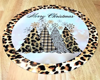 Merry Christmas leopard  wreath sign, Christmas tree, Merry Christmas, wreath accent sign, wreathsbyVA