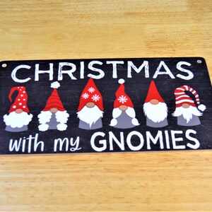 Christmas wreath sign, Christmas with the Gnomes, round waterproof sign, wreath making, wreathsbyVA