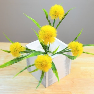 Artificial  yellow pom pom bush, yellow silk filler flower, flower bush, wreathsbyVA