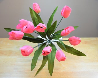 Pink artificial tulips, floral arrangements, tulips for your wreath design, silk flowers, wreathsbyVA