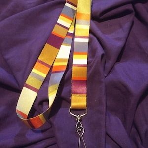 Doctor Who Fourth Doctor Tom Baker Inspired Long Scarf Pattern 17 Inch Lanyard / Key Fob (Unofficial)