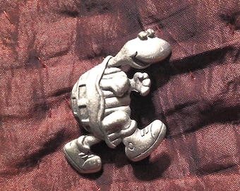 Cute Running Turtle Pin! Vintage 1980s JJ (Jonette Jewelry) Adorable Pewter Turtle in Tennis Shoes, Tortoise and the Hare Lapel, Scatter Pin