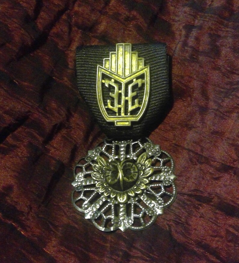 Deco Decadence Vintage Wisdom Authentic 1920s era Art Deco Finding and Bronze Owl on Vintage Gunmetal Filigree Medallion