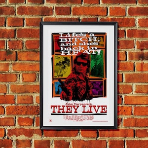Pôster do filme They Live de John Carpenter, estilo retrô, arte original, 11 x 17 polegadas, impressão de pôster