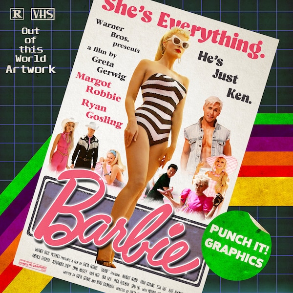 Barbie Movie Vintage Style Advertisement Artwork Poster/Print Original Artwork 11x17 or 13x19 inch sizes