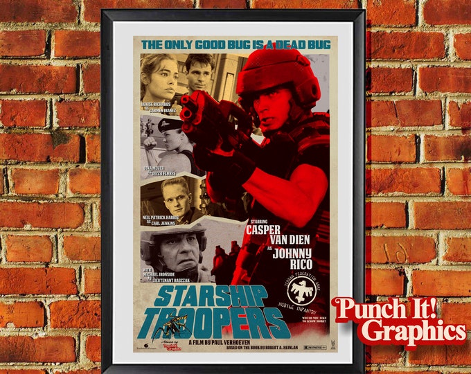 Impression d'affiche de film Starship Troopers style Grindhouse