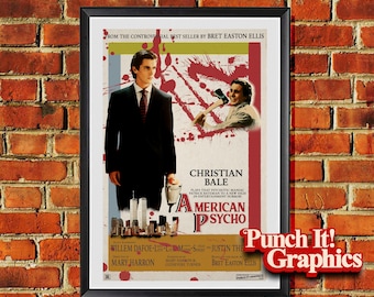 American Psycho Patrick Bateman Bret Easton Ellis Alternative Movie Poster/Print Original Artwork 11x17 or 13x19 inch sizes