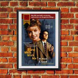 Twin Peaks &quot;Fire Walk With Me&quot; Laura Palmer Dale Cooper Pulp Novel Cover Poster Original Art Print 11x17 inches