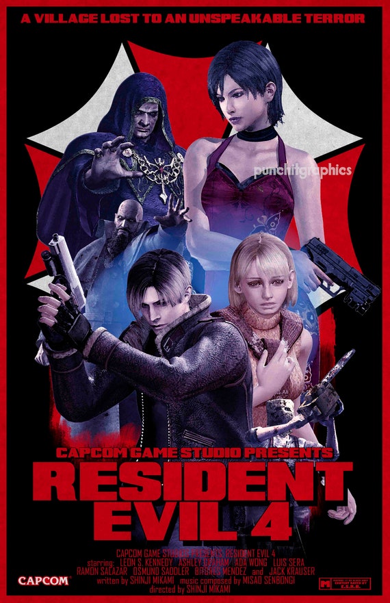 Resident evil movie poster with ada and chainsaw