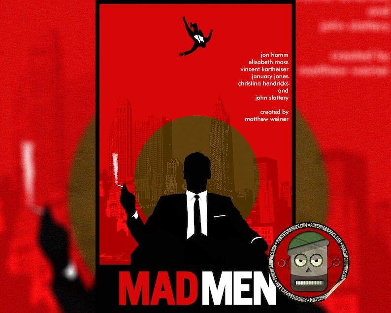 Mad Men Inspired Retro Art Print Poster 11x17 image 2