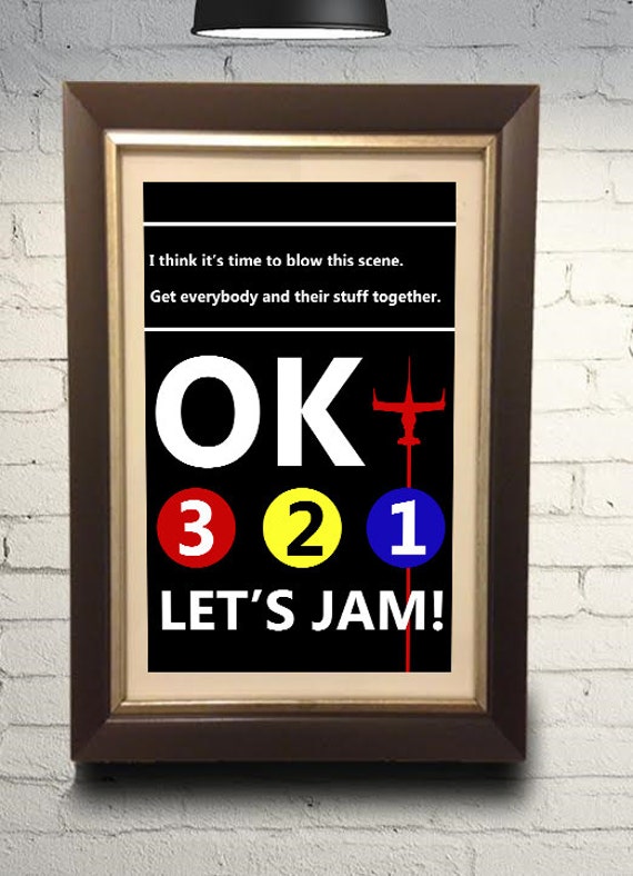 cowboy bebop typography 3 2 1 let s jam poster print retro etsy