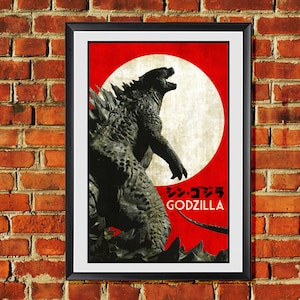 Godzilla Artwork Style Original Kunstwerk 11x17 Zoll Poster Druck