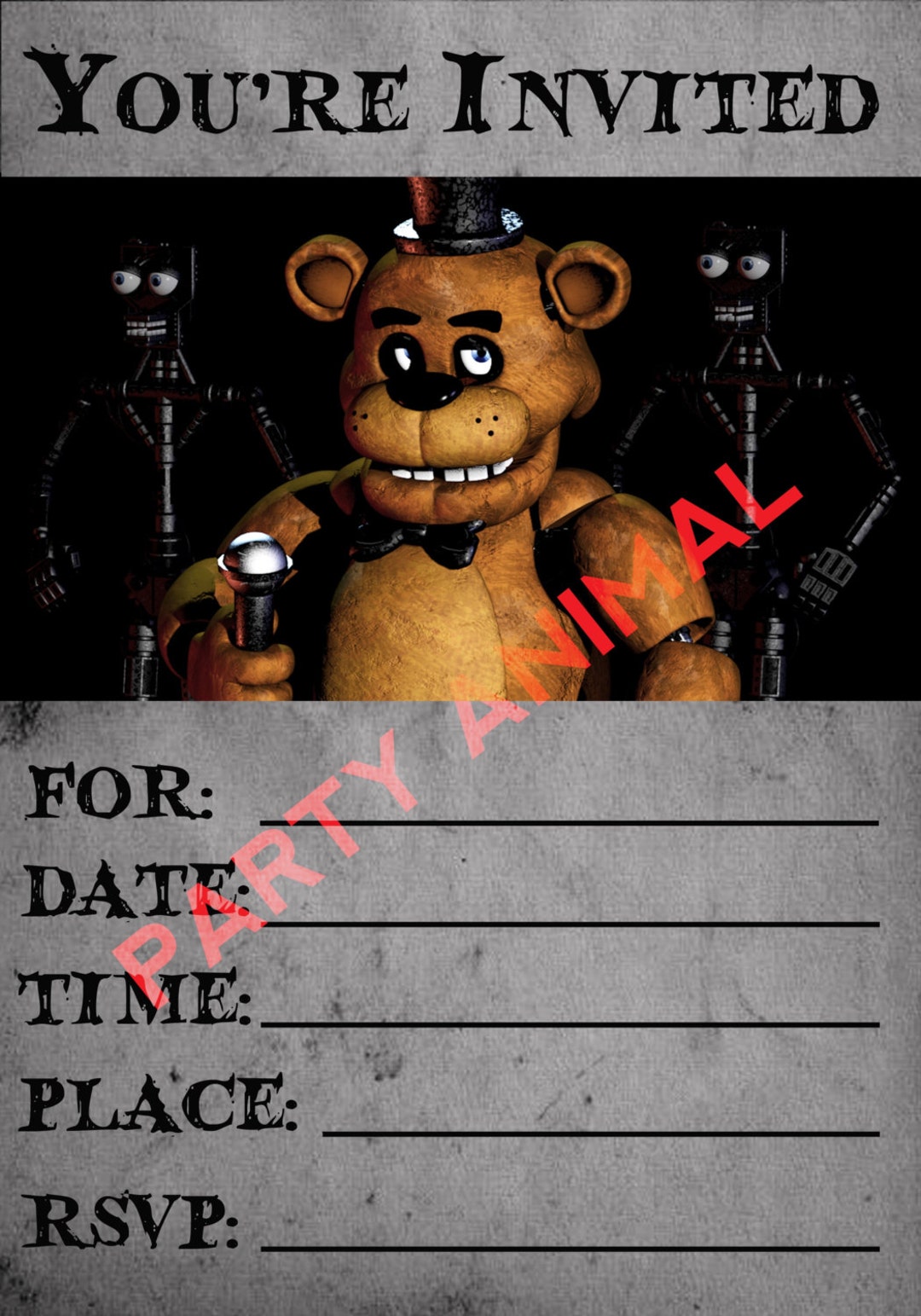 Five Nights At Freddy s Party Invitation Instant Download Etsy Portugal Five Nights At Freddy s Party Invitation Instant Download Etsy Portugal