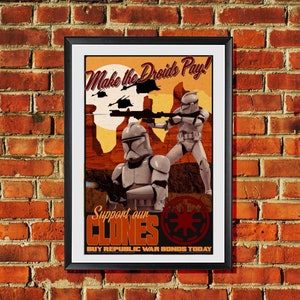 Star Wars Clone Wars Propaganda Print Poster Artwork