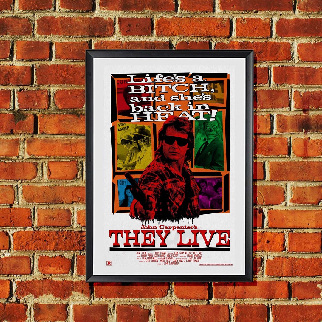 John Carpenter's They Live Movie Poster Retro Style Original Artwork ...