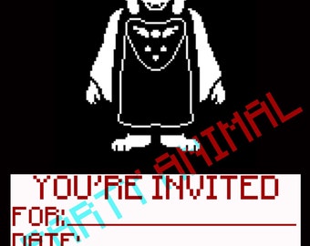 Undertale Birthday Invitations Toriel Digital Download 5x7 