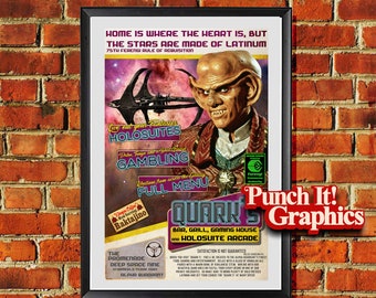 Deep Space Nine Quark's Bar Advertentie Artwork Poster/Print Originele kunstwerken 11x17 of 13x19 inch maten