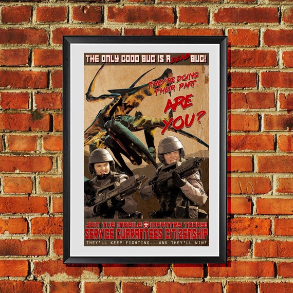 Starship Troopers Original Kunstwerk Propaganda Poster Etsy