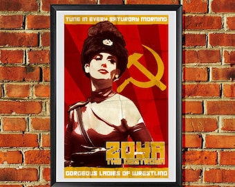 ZOYA the Destroya GLOW Wrestling Propaganda Print 11x17 Gorgeous Ladies of Wrestling