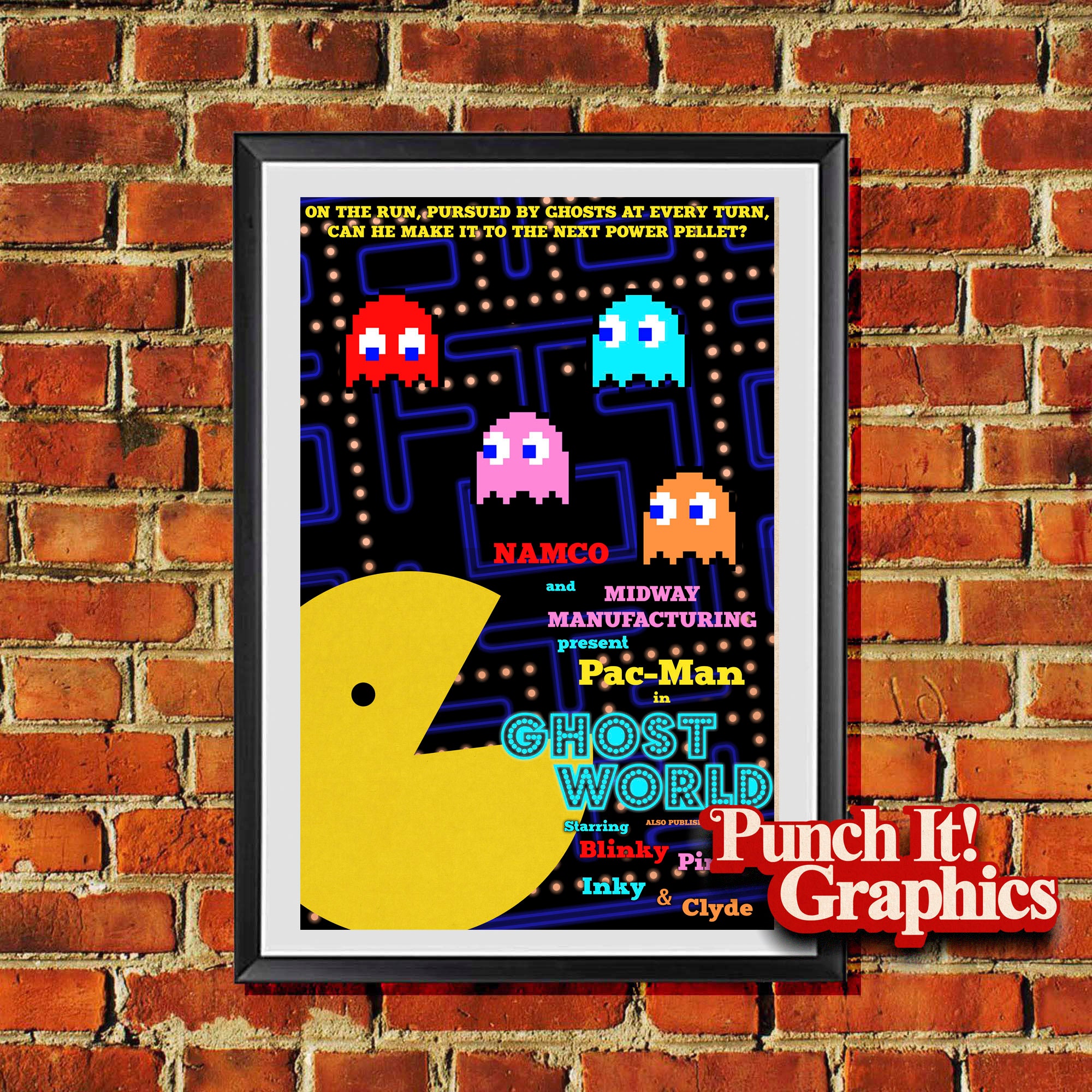Pac-man Classic Video Game Inspired Artwork Movie Poster Print picture image