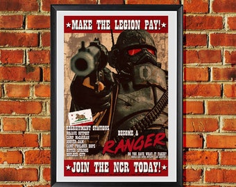New California Republic NCR &quot;Make the Legion Pay!&quot; Propaganda Print 11x17 inches